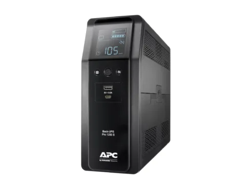 Schneider Electric APC Back-UPS Pro, tower, 230V, 8x IEC C13 outlets, sine wave, AVR, USB Type A+C ports, LCD, user-replaceable battery   BR1200SI   1200 VA   720 W