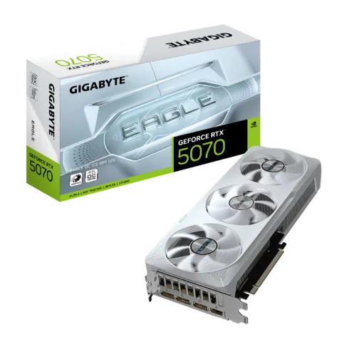 Gigabyte GeForce RTX 5070 EAGLE OC ICE SFF su 12 GB atminties