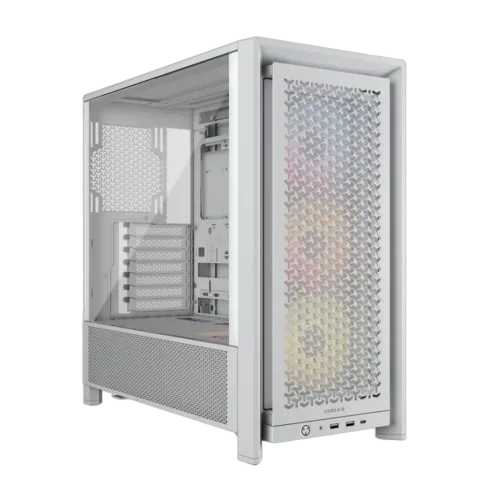 Corsair PC Case   Frame 4000D RS ARGB Modular   White   Mid-Tower