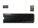 SSD Samsung 9100 PRO su heatsink, matomas iš šono su jungtimis