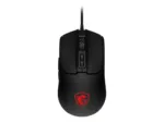 Pelė MSI FORGE GM100, matoma iš šono su RGB apšvietimu