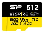 Silicon Power Inspire   512 GB   microSDXC   Flash memory class C10, UHS-I U3, V30