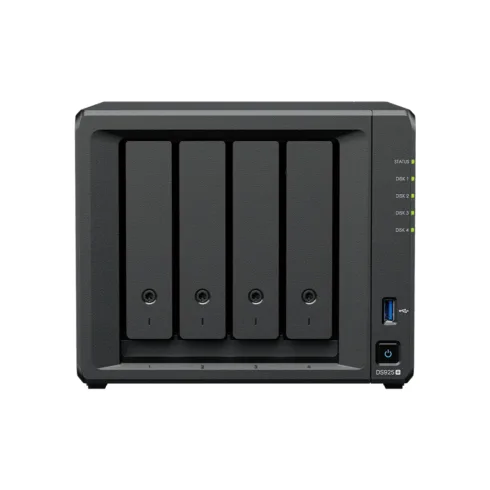 Synology NAS   DS925+   AMD Ryzen   V1500B   Processor frequency 2.2 GHz   4 GB   DDR4 ECC SODIMM   Black