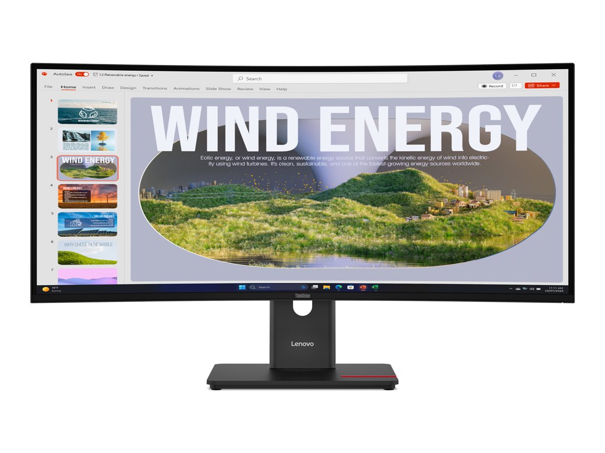 470662-64aegat1eu-198155878633-0.webp Lenovo ThinkVision T34WD-40 34 ” VA 21:9 120 Hz 4 ms 3440 x 1440 pixels 300 cd/m² HDMI ports quantity 1 Eclipse black Warranty 36 month(s)