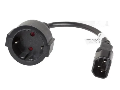 Lanberg   IEC 320 C14 to Schuko Adapter Cable for UPS   CA-C14E-10CC-0018-BK