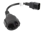 Lanberg   IEC 320 C14 to Schuko Adapter Cable for UPS   CA-C14E-10CC-0018-BK
