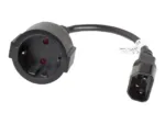 Lanberg   IEC 320 C14 to Schuko Adapter Cable for UPS   CA-C14E-10CC-0018-BK