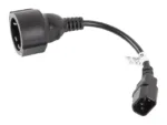 Lanberg   IEC 320 C14 to Schuko Adapter Cable for UPS   CA-C14E-10CC-0018-BK