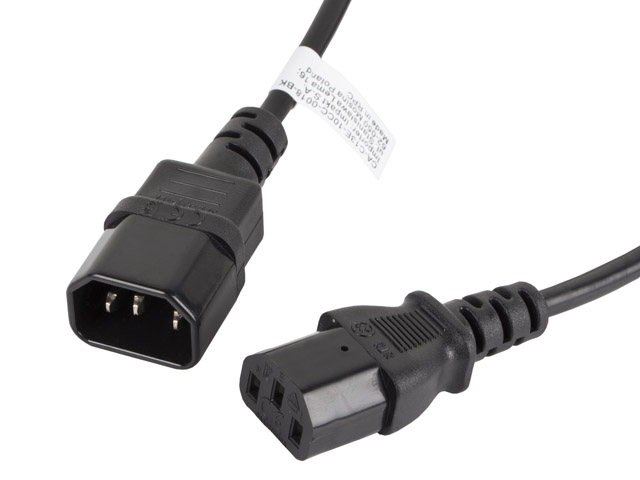 471860-ca-c13e-10cc-0018-bk-5901969409826-0.webp Lanberg IEC 320 C13 to C14 Cable CA-C13E-10CC-0018-BK