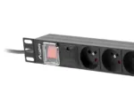 Lanberg Power Distribution Unit (PDU) 19″ 1U 16A 2m 8x French Outlets   PDU-08E-0200-BK