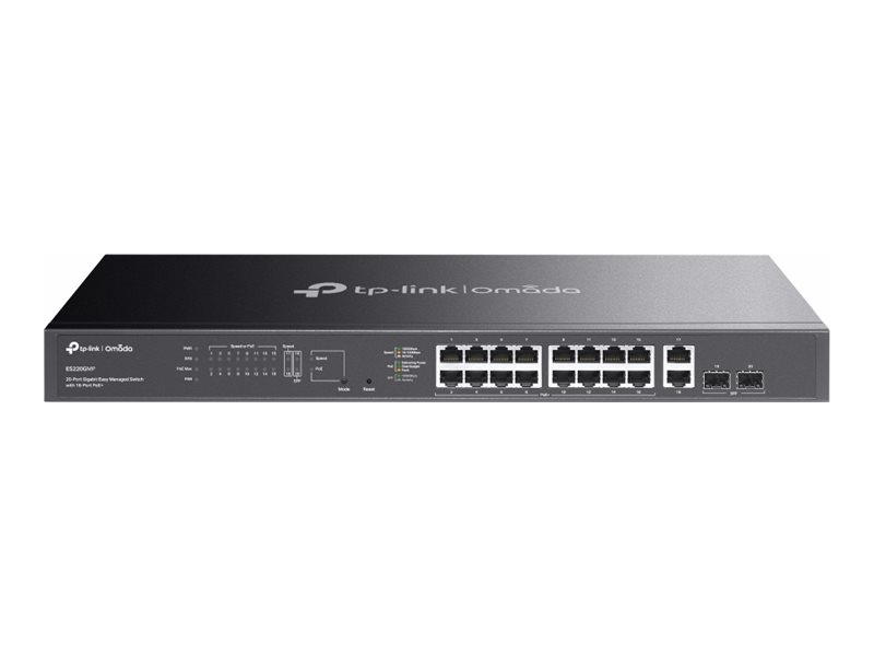 472645-es220gmp-0.webp TP-LINK ES220GMP Omada 20-Port Gigabit Easy Managed Switch with 16-Port PoE+ TP-LINK