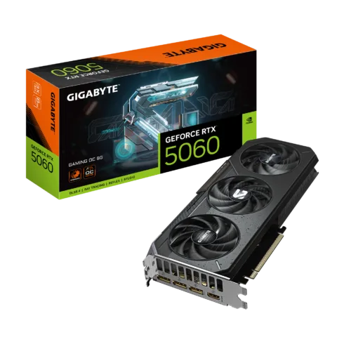 Gigabyte GeForce RTX 5060 GAMING OC 8G su GDDR7 ir PCI-E 5.0