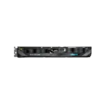 Vaizdo plokštė Gigabyte Radeon RX 9060 XT su matomais HDMI ir DisplayPort prievadais