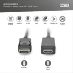 Digitus Adapter Cable, DP – HDMI type A   DisplayPort to HDMI   2 m