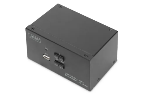 Digitus KVM Switch, 2 Port, Dual Display, 4K, HDMI   DS-12860