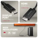AXAGON Active cable RVD-HI20C2   DisplayPort to HDMI   1.8 m