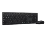 Lenovo Professional Wireless Rechargeable Combo Keyboard and Mouse   Keyboard and Mouse Set   Wireless   Mouse included   US English   Bluetooth   Grey