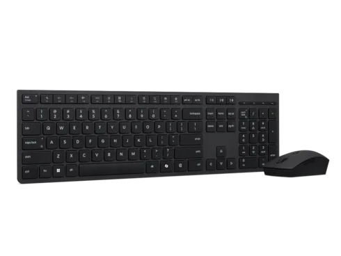 Lenovo Professional Wireless Rechargeable Combo Keyboard and Mouse   Keyboard and Mouse Set   Wireless   Mouse included   US Euro   Bluetooth   Grey