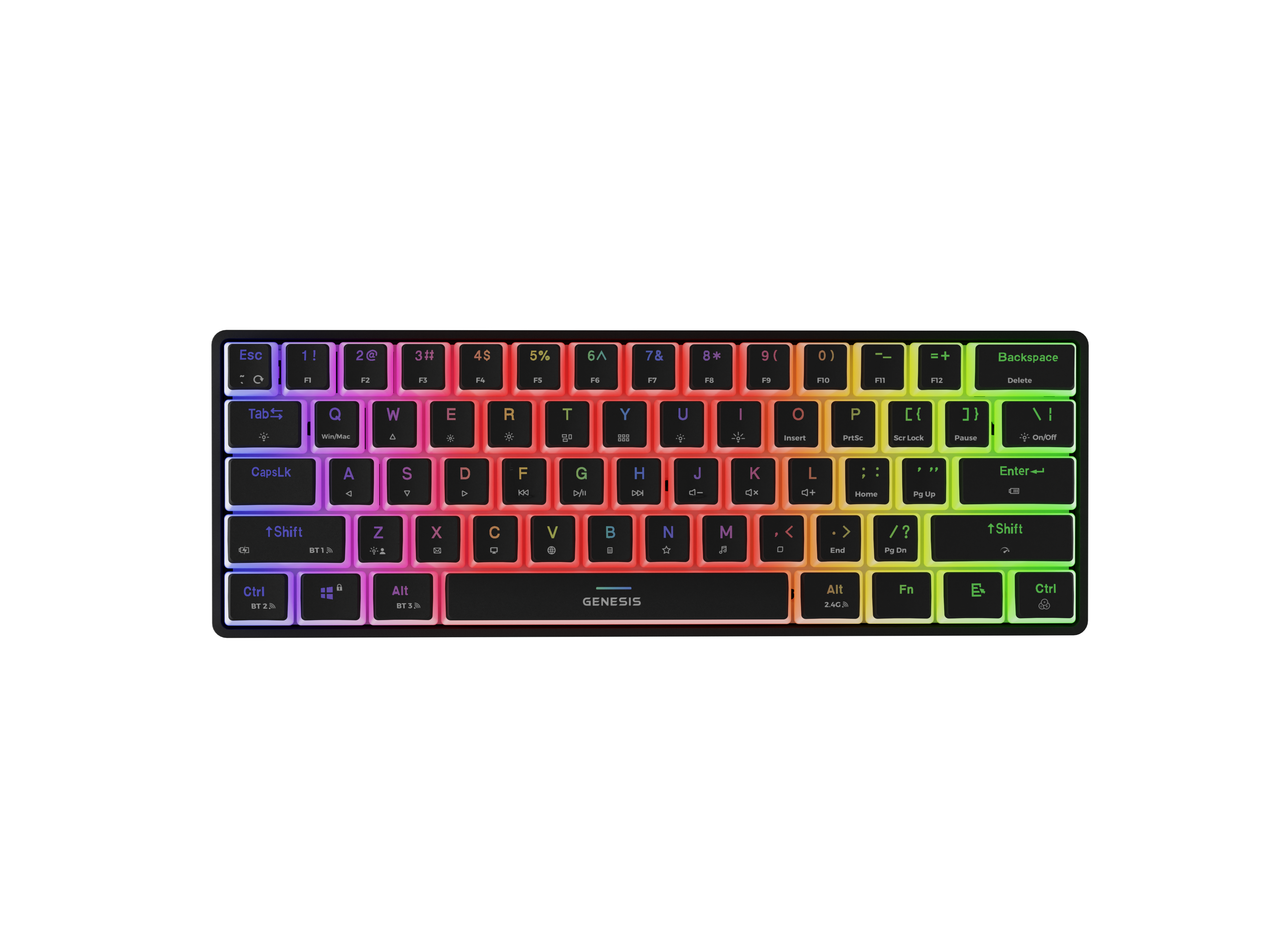476948-nkg-2196-5901969444889-0.webp Genesis THOR 660 G2 Gaming keyboard Wireless/Wired US Black 2.4 GHz, Bluetooth, USB Tactile