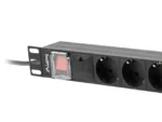 Lanberg Power Distribution unit (PDU) 19″ 1U 16A 2m 8X Schuko oulets   PDU-08F-0200-BK