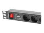 Lanberg Power Distribution unit (PDU) 19″ 1U 16A 2m 7X Schuko oulets   PDU-07F-0200-BK