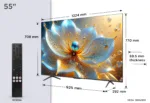 TCL 4K QLED TV   55T8C   55   Smart TV   Google TV   Black
