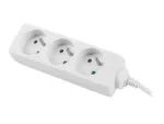 Lanberg Cable Power Strip, 3X French Outlets Quality-Grade Copper, 1.5 m   PS0-03E-0150-W