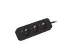 Lanberg Cable Power Strip, 3X French Outlets Quality-Grade Copper, 1.5 m   PS0-03E-0150-BK