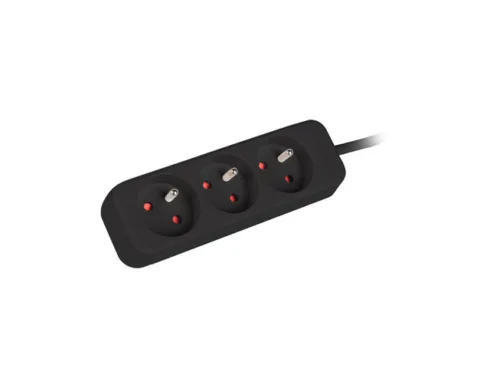 Lanberg Cable Power Strip, 3X French Outlets Quality-Grade Copper, 1.5 m   PS0-03E-0150-BK