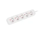 Lanberg Cable Power Strip, 5X French Outlets Quality-Grade Copper, 1.5 m   PS0-05E-0150-W
