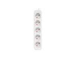 Lanberg Cable Power Strip, 5X French Outlets Quality-Grade Copper, 1.5 m   PS0-05E-0150-W