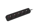 Lanberg Cable Power Strip, 5X French Outlets Quality-Grade Copper, 3 m   PS0-05E-0300-BK