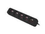 Lanberg Cable Power Strip, 5X French Outlets Quality-Grade Copper, 3 m   PS0-05E-0300-BK