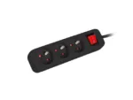 Lanberg Cable Power Strip, 3X French Outlets with Switch, Quality-Grade Copper, 1.5 m   PS1-03E-0150-BK
