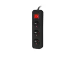 Lanberg Cable Power Strip, 3X French Outlets with Switch, Quality-Grade Copper, 1.5 m   PS1-03E-0150-BK