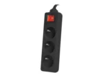 Lanberg Cable Power Strip, 3X French Outlets with Switch, Quality-Grade Copper, 1.5 m   PS1-03E-0150-BK