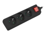 Lanberg Cable Power Strip, 3X French Outlets with Switch, Quality-Grade Copper, 1.5 m   PS1-03E-0150-BK