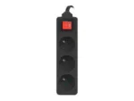 Lanberg Cable Power Strip, 3X French Outlets with Switch, Quality-Grade Copper, 1.5 m   PS1-03E-0150-BK