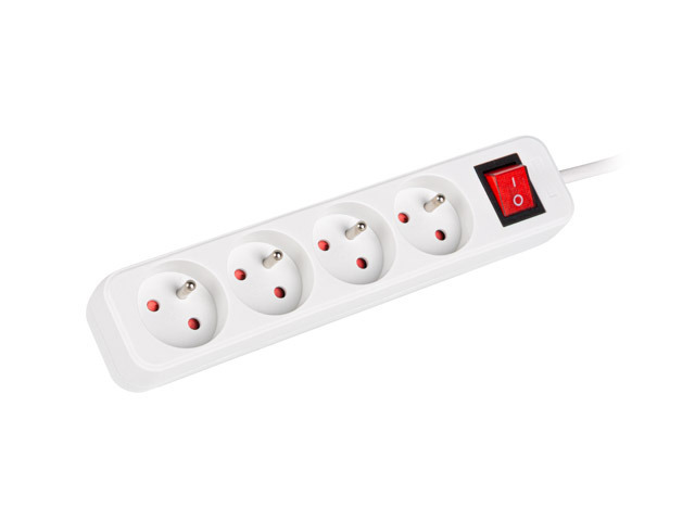 479667-ps1-04e-0150-w-5901969415452-0.webp Lanberg Cable Power Strip, 4X French Outlets with Switch, Quality-Grade Copper, 1.5 m PS1-04E-0150-W