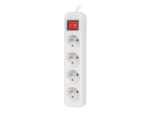 Lanberg Cable Power Strip, 4X French Outlets with Switch, Quality-Grade Copper, 1.5 m   PS1-04E-0150-W