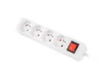 Lanberg Cable Power Strip, 4X French Outlets with Switch, Quality-Grade Copper, 1.5 m   PS1-04E-0150-W