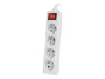 Lanberg Cable Power Strip, 4X French Outlets with Switch, Quality-Grade Copper, 1.5 m   PS1-04E-0150-W