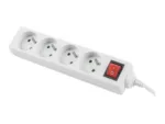 Lanberg Cable Power Strip, 4X French Outlets with Switch, Quality-Grade Copper, 1.5 m   PS1-04E-0150-W