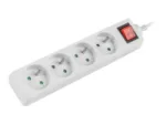 Lanberg Cable Power Strip, 4X French Outlets with Switch, Quality-Grade Copper, 1.5 m   PS1-04E-0150-W