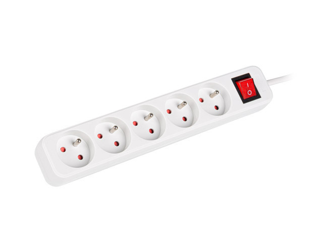 479668-ps1-05e-0150-w-5901969415476-0.webp Lanberg Cable Power Strip, 5X French Outlets with Switch, Quality-Grade Copper, 1.5 m PS1-05E-0150-W