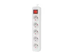 Lanberg Cable Power Strip, 5X French Outlets with Switch, Quality-Grade Copper, 1.5 m   PS1-05E-0150-W