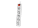 Lanberg Cable Power Strip, 5X French Outlets with Switch, Quality-Grade Copper, 1.5 m   PS1-05E-0150-W