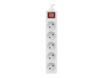 Lanberg Cable Power Strip, 5X French Outlets with Switch, Quality-Grade Copper, 1.5 m   PS1-05E-0150-W