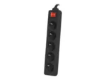 Lanberg Cable Power Strip, 5X French Outlets with Switch, Quality-Grade Copper, 1.5 m   PS1-05E-0150-BK