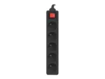 Lanberg Cable Power Strip, 5X French Outlets with Switch, Quality-Grade Copper, 1.5 m   PS1-05E-0150-BK